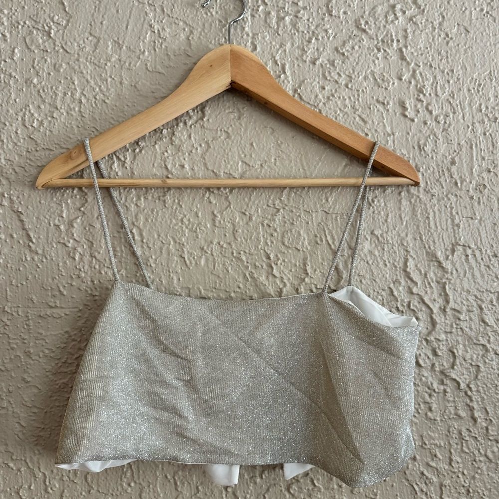 Women's Sequined Camisole Shining Glitter Crop Top